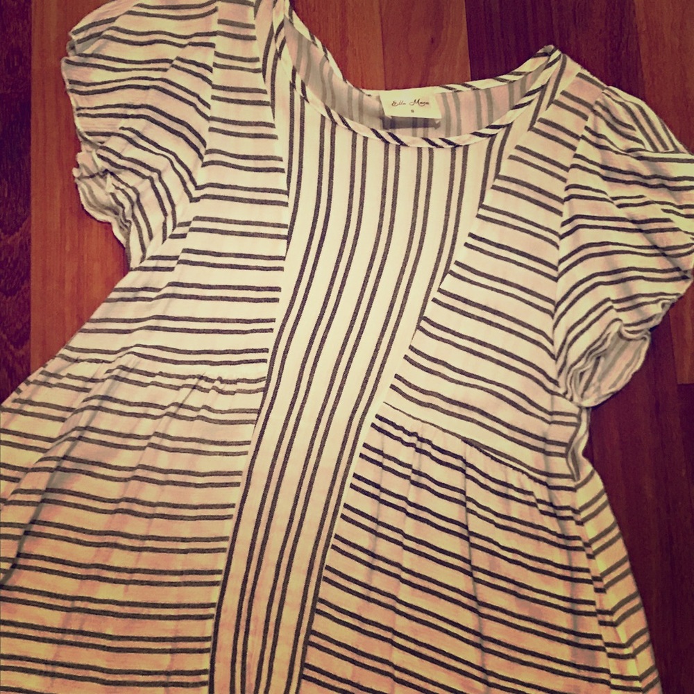 Black and white striped blouse